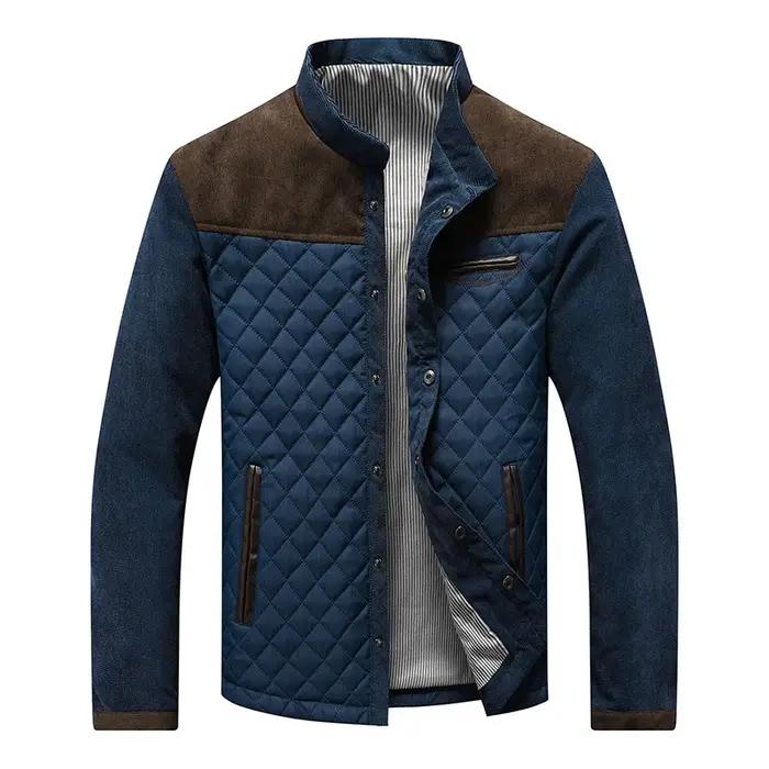 Veste de baseball à col montant pour hommes, patchwork, coupe couvertes, vêtements d'extérieur décon