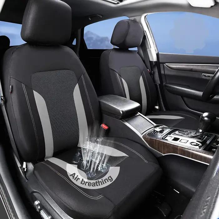 AUTOKING housses de siège universelles en maille grise pour voiture avec 3 fermeture éclair siège ar