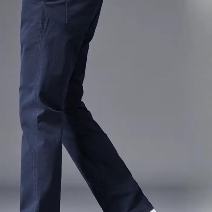 Pantalon en coton pour homme, coupe droite classique, élastique, couleur unie, décontracté, pour aff