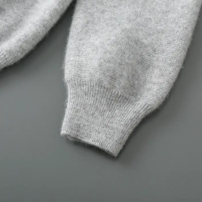 MVLYFLRT Costume tricoté en laine mérinos pour homme Cardigan à capuche avec fermeture éclair Pantal