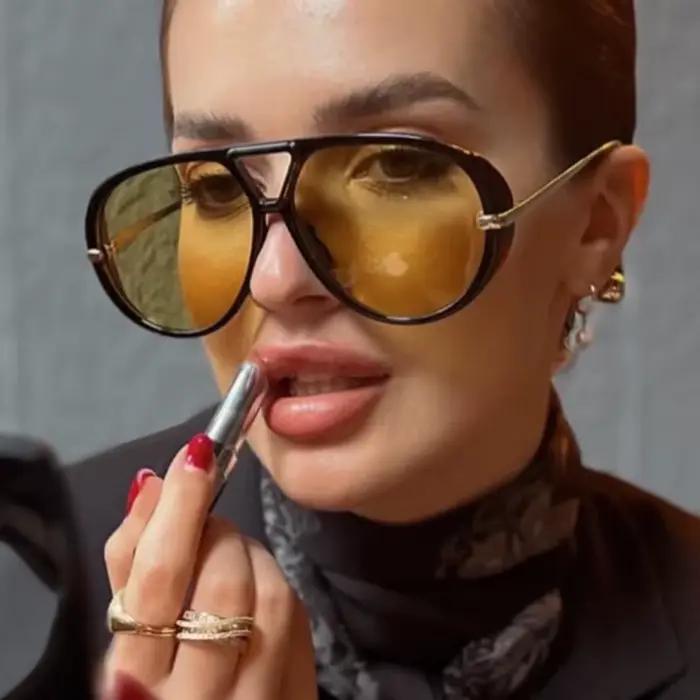 Femmes marque concepteur De luxe lunettes De soleil sexe Vintage surdimensionné lunettes De soleil f