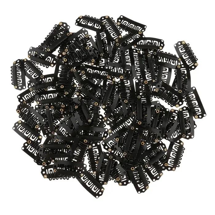 50 pinces à cheveux noires et marron de 2,3 cm à 3,2 cm pour extensions de cheveux, trames de perruq