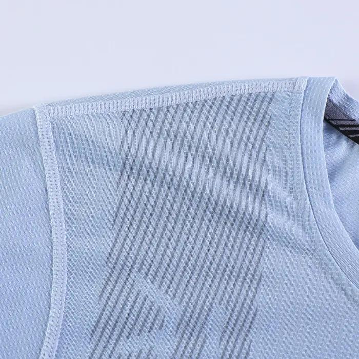 T-shirt à Manches Courtes en Maille pour Homme, Vêtement de dehors, de Course, de Musculation, d'Ent