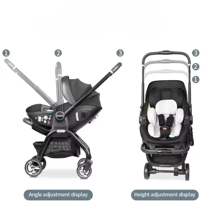Poussette Portable 3 en 1 pour Bébé, mir de Couchage pour Nouveau-Né, Siège Auto Multifonction pour