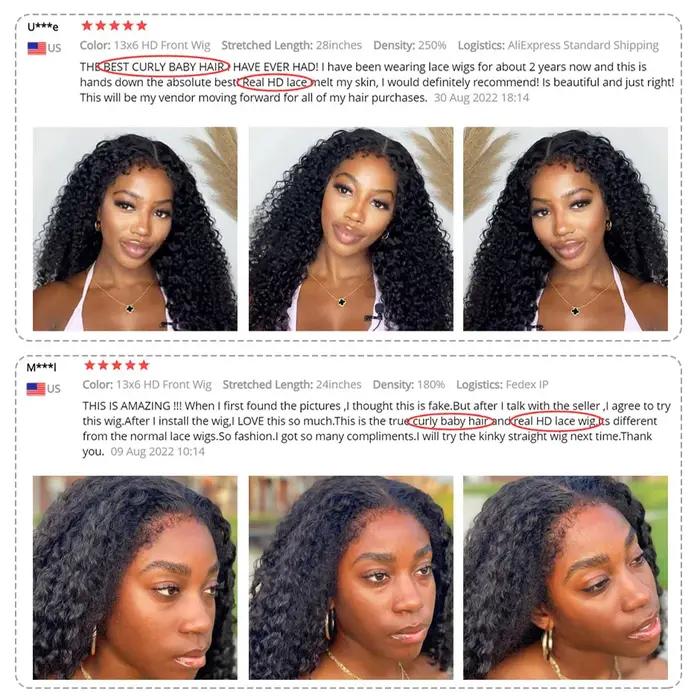 Perruque afro crépue bouclée pour femme, perruques frontales en dentelle, cheveux humains à vague pr