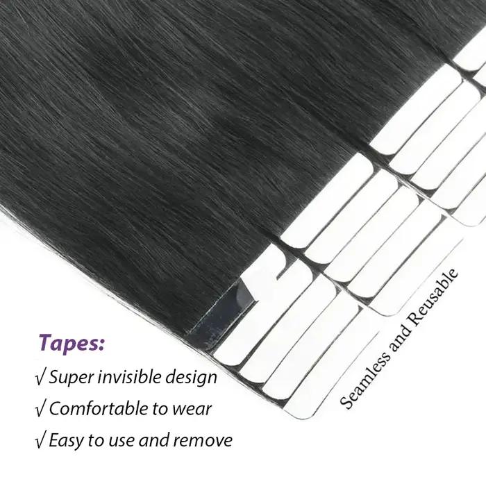 Bande droite dans les Extensions de cheveux trame de peau cheveux brésiliens 100% Extensions de chev