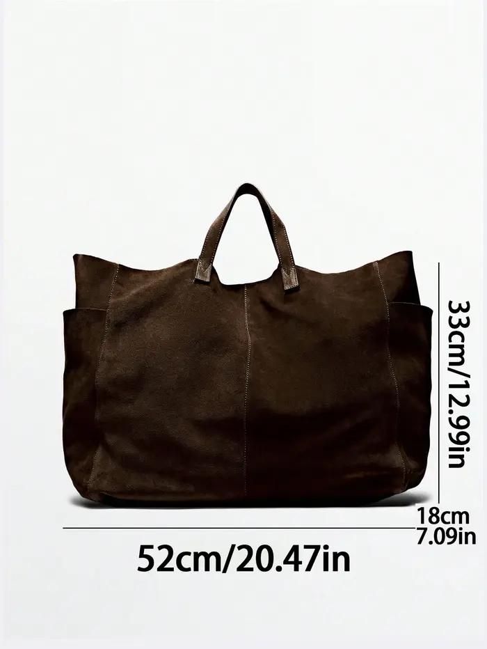 Grand sac à main en daim pour femme, sac à main, sac à bandoulière souple de grande capacité, sac fo