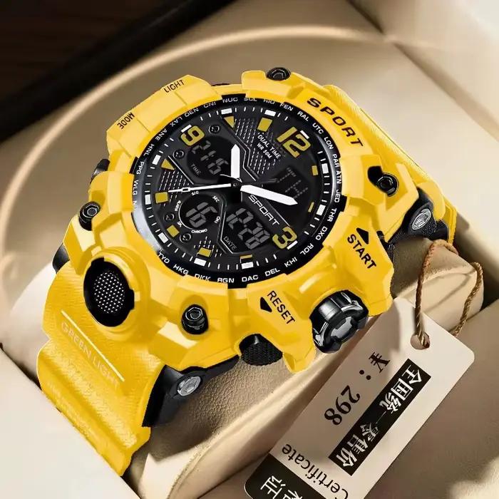 Achats chauds hommes adolescents lycéen mode tendance noir technologie sport lueur montre électroniq