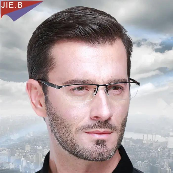 Lunettes de lecture photochromiques pour hommes, nouveau Design, demi-jante, alliage de titane, pres