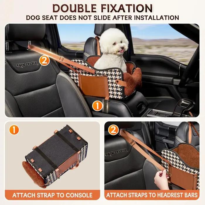 Siège rehausseur pour animaux de compagnie accoudoir voiture console centrale transport sécuritaire petit chien usage voyage maison