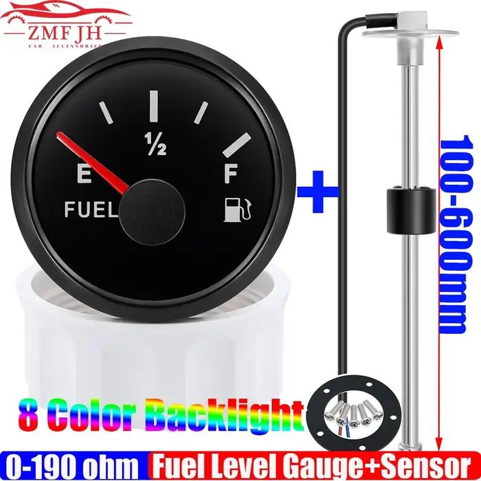 Capteur de niveau de flotteur de carburant 0-190 Ohm + jauge de niveau de carburant 52MM, pointeur é