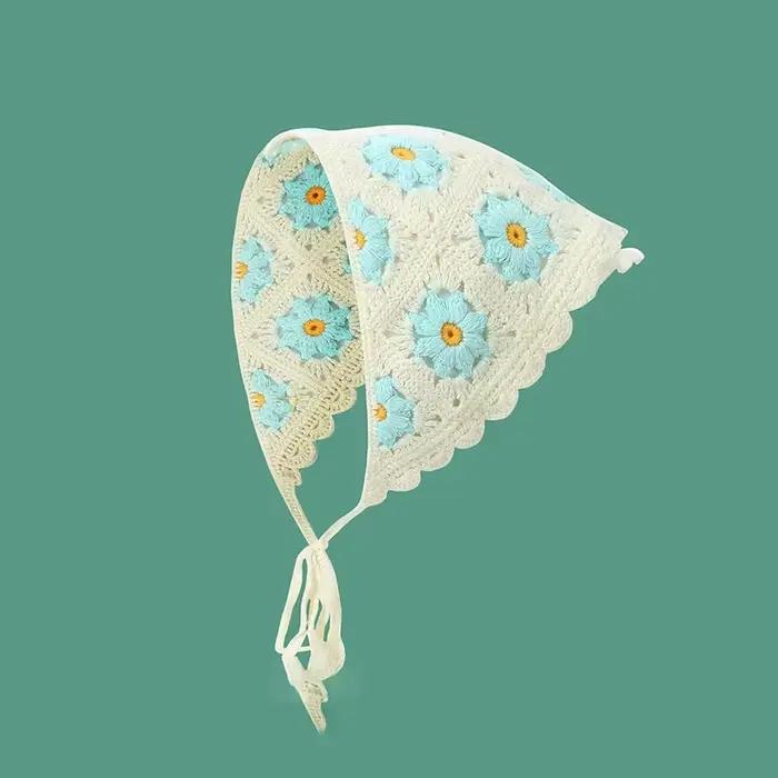 Bandeau écharpe Triangle tricoté élégant pour femmes, mode fille fraise, motif polyvalent, accessoir