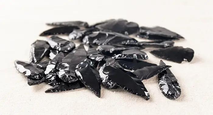 Quartz obsidienne en forme de flèche naturelle, 3 pièces, cristal d'esprit maléfique, décoration de