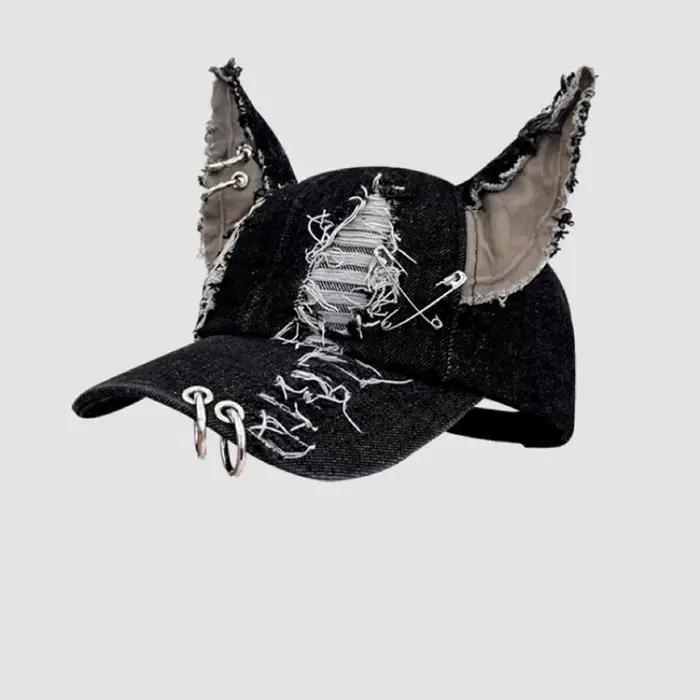 Nouveau 2026 Casquette de baseball style y2k 'Hot Girl' avec motif graffiti, oreilles de lapin, styl