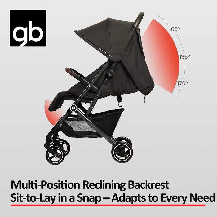 Poussette bébé pliable légère gb avec siège inclinable et pliable à une main, amortisseurs tout-Terr