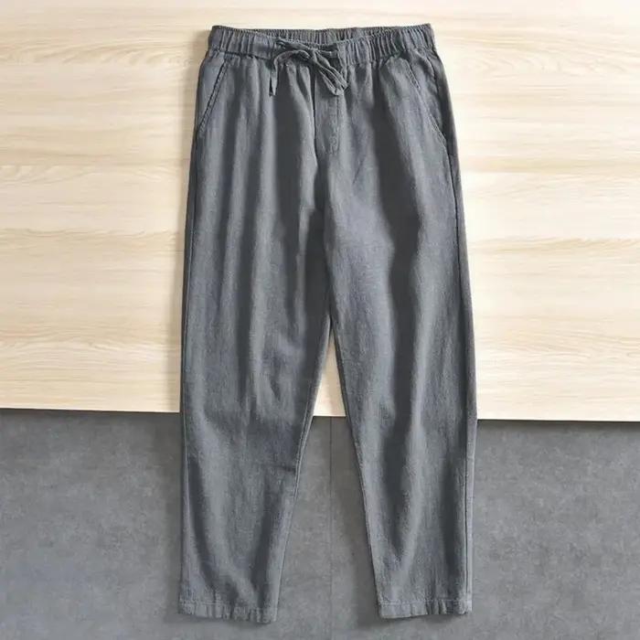 Pantalons décontractés pour hommes Baggy Streetwear hommes Joggers coton lin pantalons de sport pant