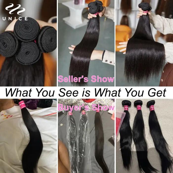 Tissage en lot péruvien 100% naturel-UNice Hair, cheveux lisses, 8 à 30 pouces, lot de 1/3/4, vente
