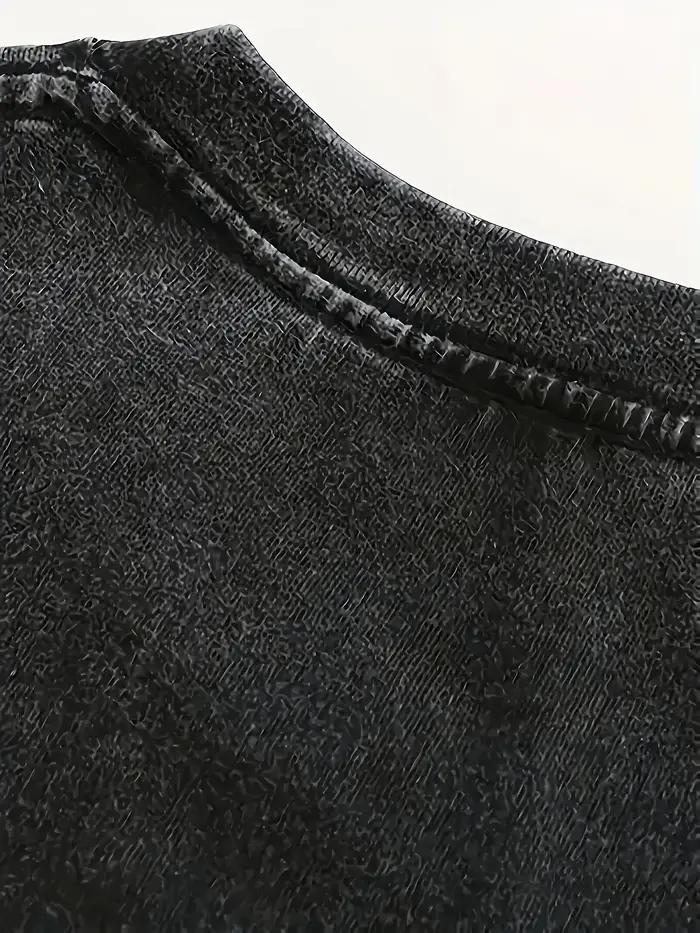 T-shirt d'été pour homme, style vintage, imprimé, col rond, décontracté, pour usage extérieur, 100%