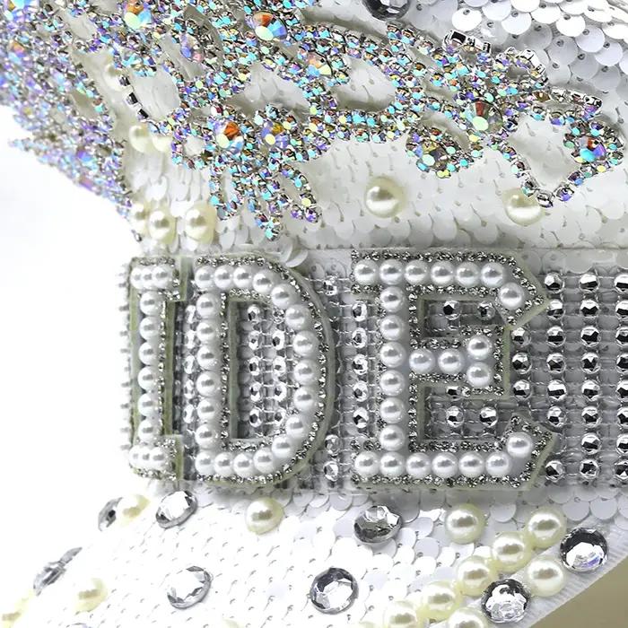 Chapeau militaire de luxe pour femmes, chapeau de luxe à paillettes brûlantes, capitaine sergent, st