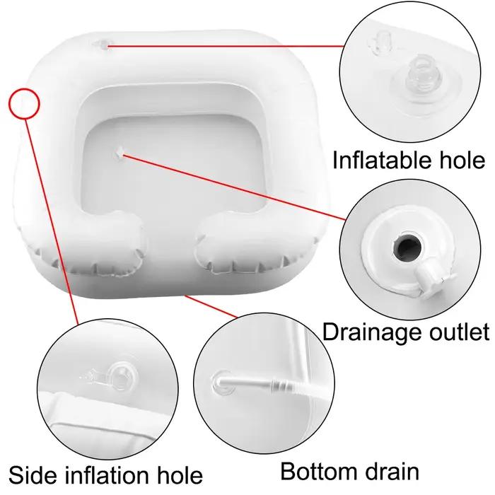 Plateau de shampoing, lavabo de lavage des cheveux pour personnes handicapées, baignoire gonflable P
