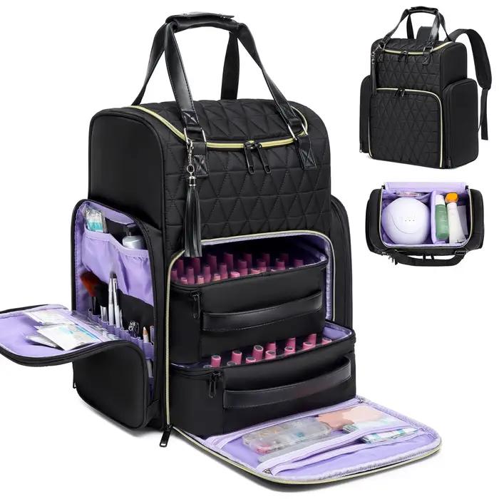 Sac à dos organisateur de vernis à ongles, multi-compartiments, pour accessoires de manucure, outils