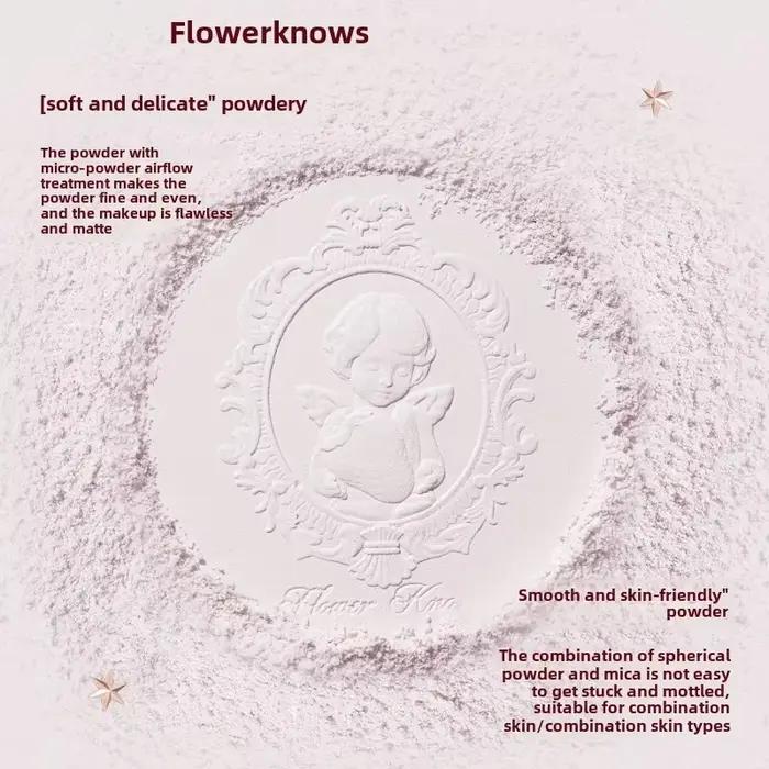 Flower Knows Collection de cupidon aux fraises poudre pressée fond de teint en poudre de maquillage