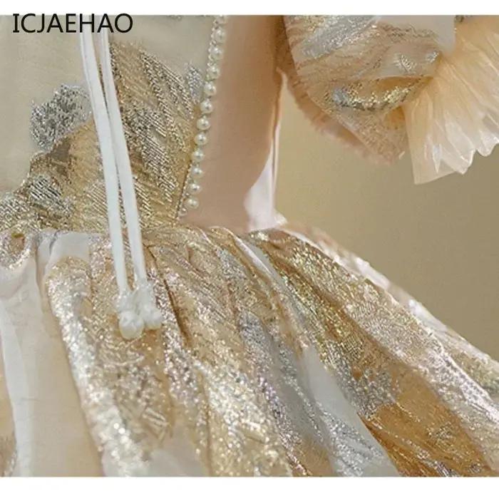 Top princesse mariage fête d'anniversaire luxe robe de soirée courte enfant broderie Champa enfants