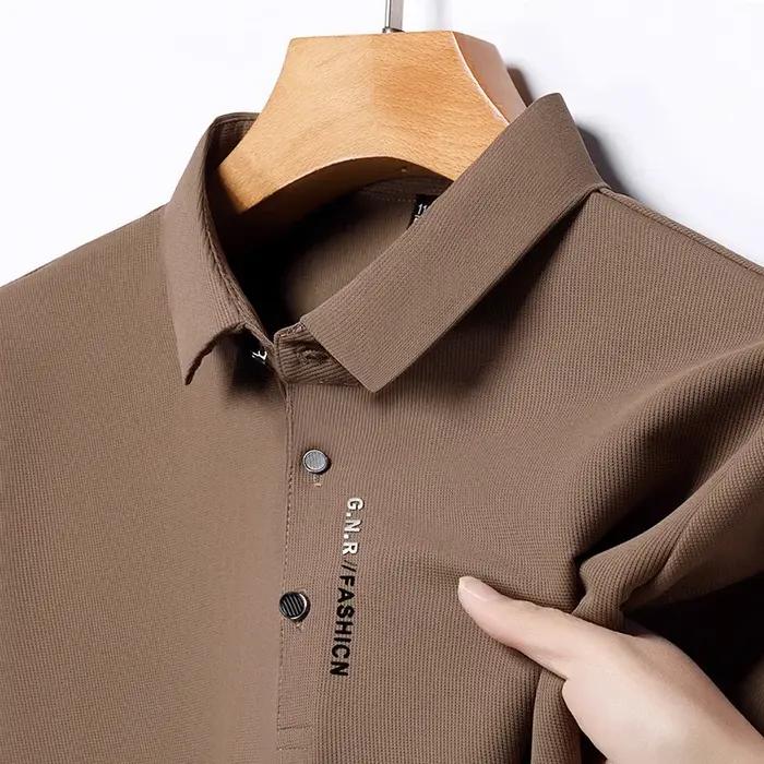 Polo à manches courtes pour hommes, couleur unie, respirant, confortable, élastique, nouvel arrivage
