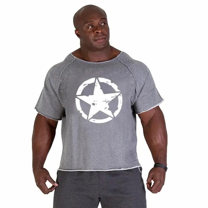 T-shirts pour hommes Fitness hommes chemise de musculation manches chauve-souris chemise de chiffon