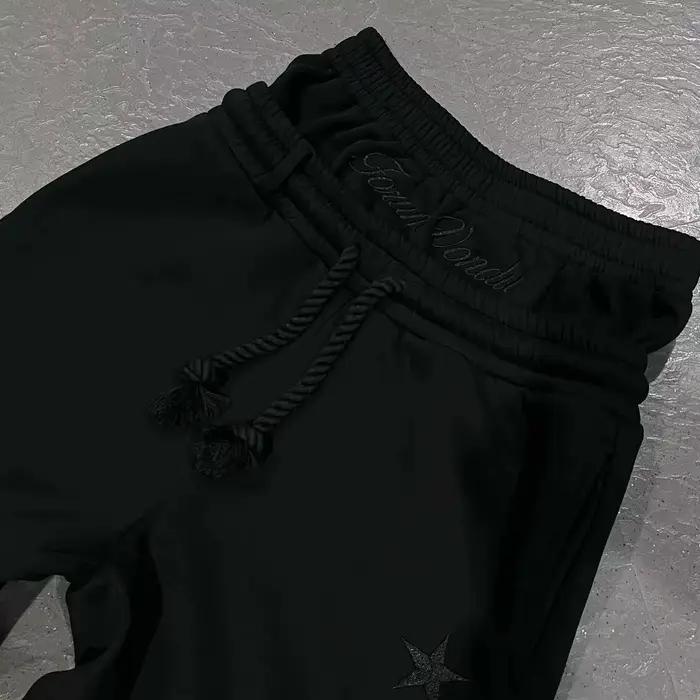 Harajuku – pantalon de survêtement ample à Double taille Y2K, couleur unie américaine, lettres brodé