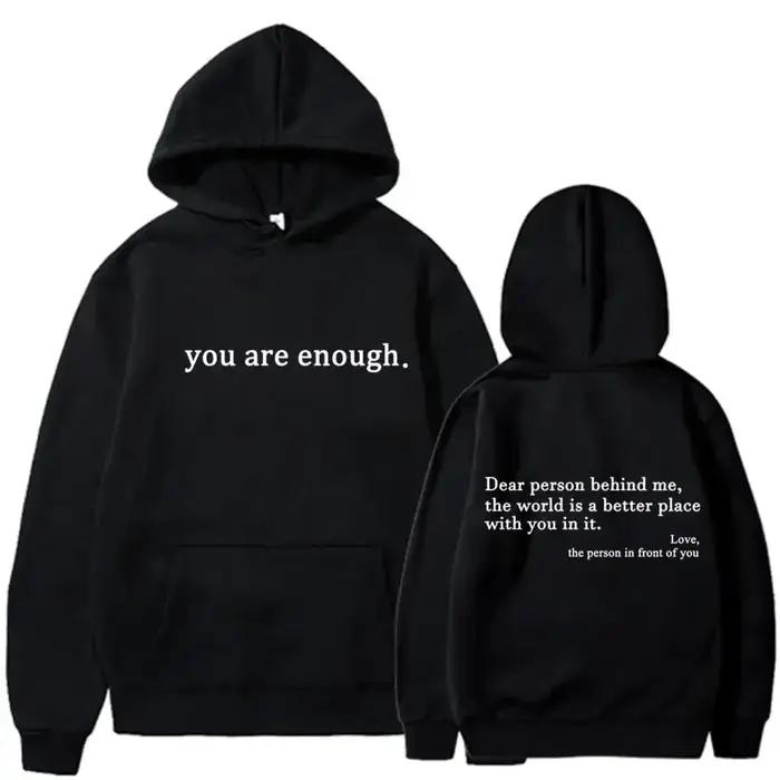 Automne hiver hommes à capuche cher personne derrière moi vous êtes assez imprimer mode sweat Hip Ho