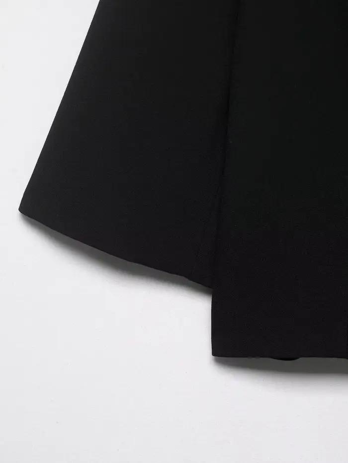 Blazer court noir pour femme, nouvelle collection printemps, manteau féminin à simple boutonnage, ha