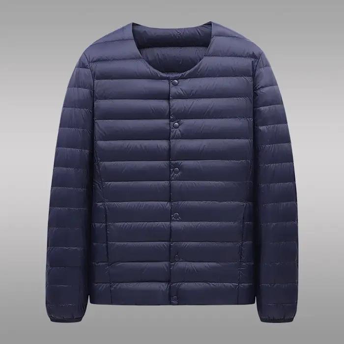 Doudoune ultralégère pour hommes, nouvelle veste légère Simple à col rond, Portable, doublure chaude