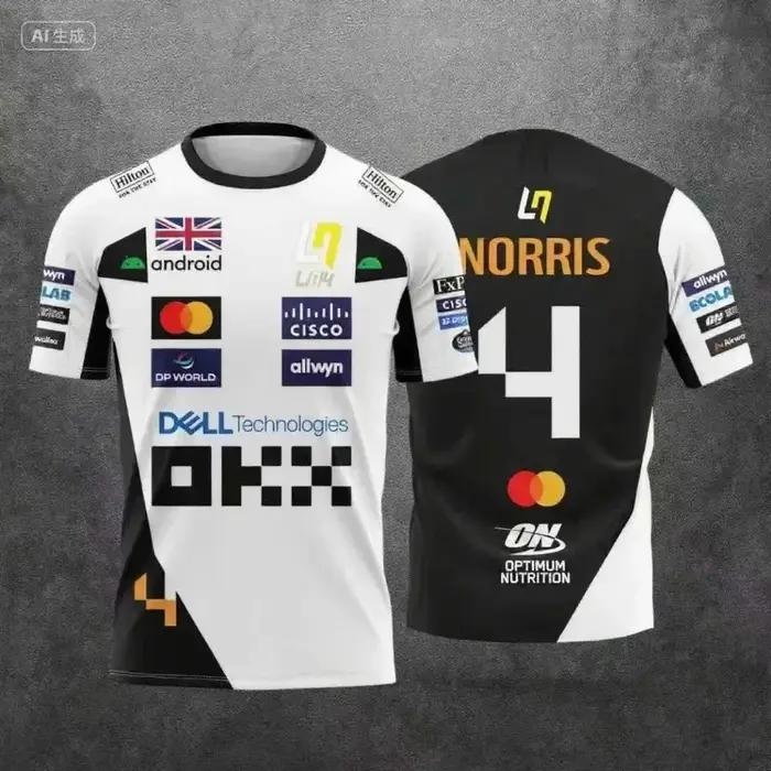 Camiseta McLaren Racing Lando Norris | Vêtements de sport respirants édition 2026 NO.4 | Top à m