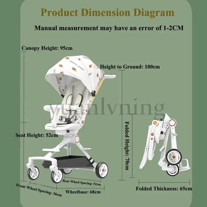 Poussette pliable 4 roues siège réversible absorption des chocs mode nacelle promenade confortable pour bébé sorties quotidiennes voyages familiaux cadeau naissance