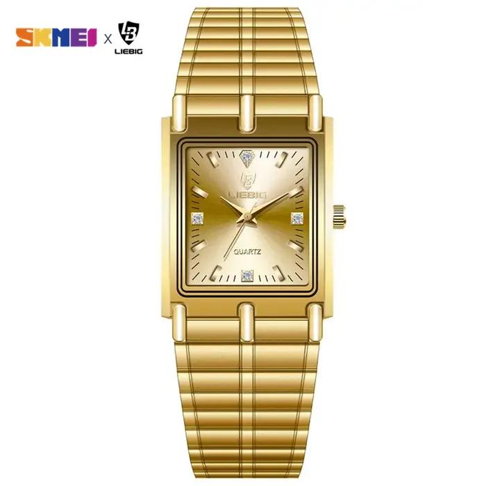 2022 luxe or Bracelet en acier montres femme mâle horloge montre à Quartz dorée pour hommes femmes m