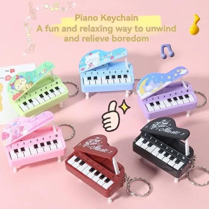 Mini porte-clés Piano de bureau, Machine de jeu de musique mignonne, pendentif de sac coloré, jouet