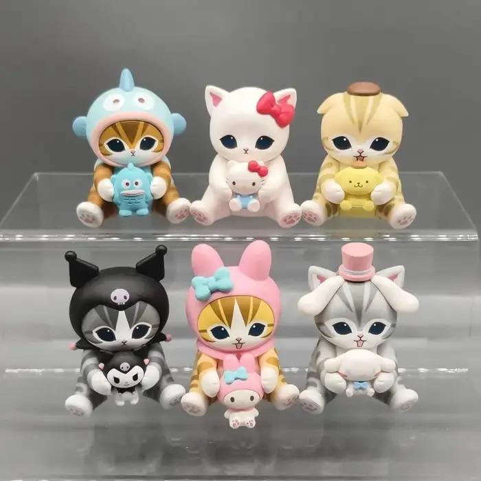 Mofusand Kitten X Kt Cat Cross-Dressing Sitting Posture Blind Box Multiple Styles Cute Doll Desktop