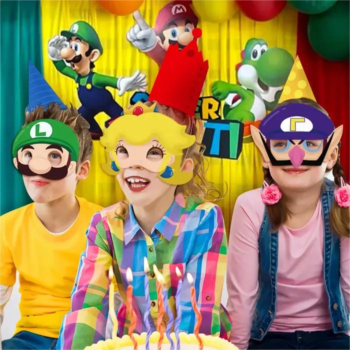 Ensemble de masque Mario pour décoration de fête, accessoires sympas, ornement préféré pour garçons