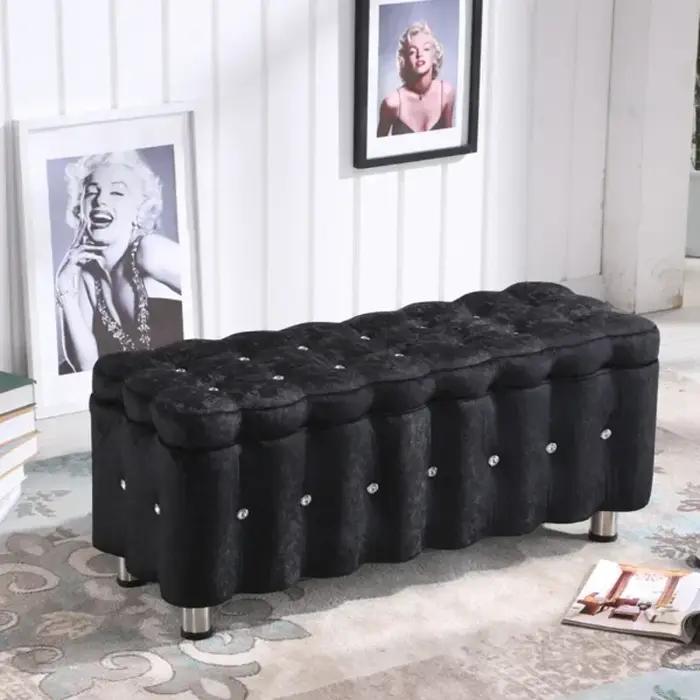 Tabouret de canapé en daim européen, chaise à chaussures polyvalente pour magasins de vêtements, ent