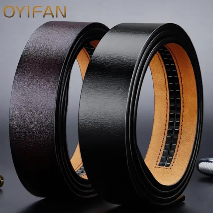 Nouveaux ceintures en cuir véritable pour hommes ceintures Double face hommes mode sans boucle ceint