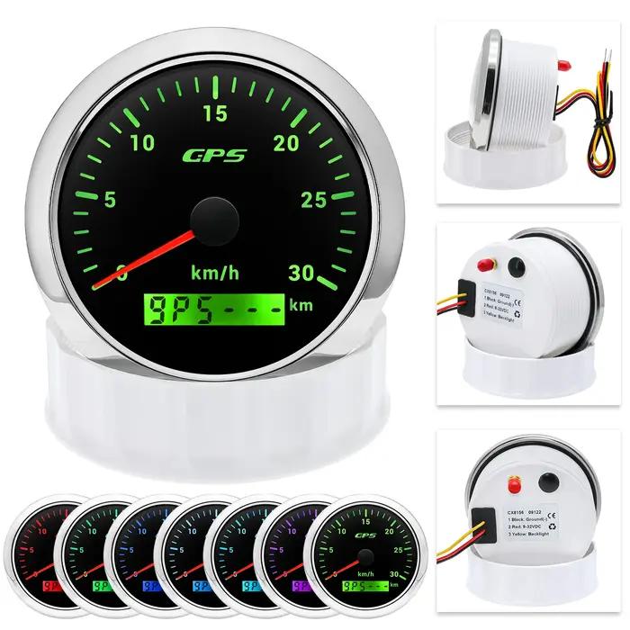 Jauge de compteur de vitesse GPS pour moto, bateau marin, camion, compteur de vitesse, antenne GPS,