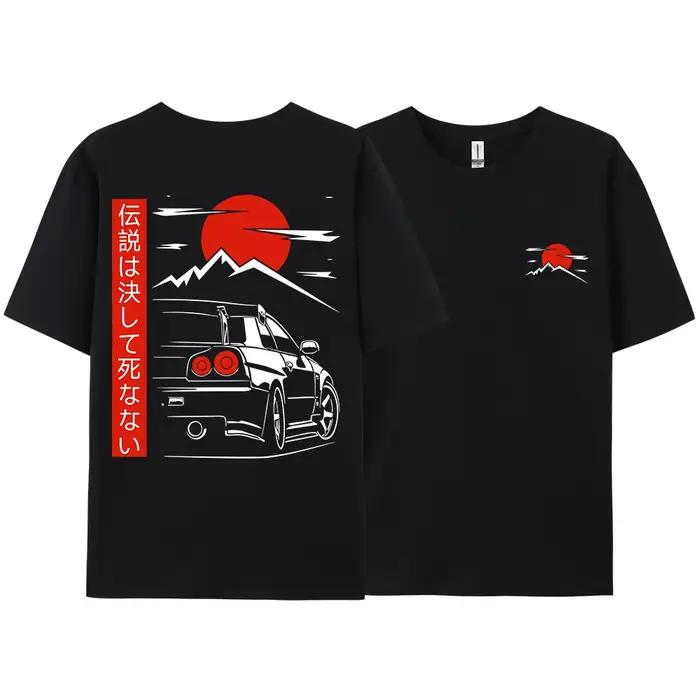 Style japonais voiture JDM Culture GTR course t-shirts hommes femmes vêtements de rue conception ori