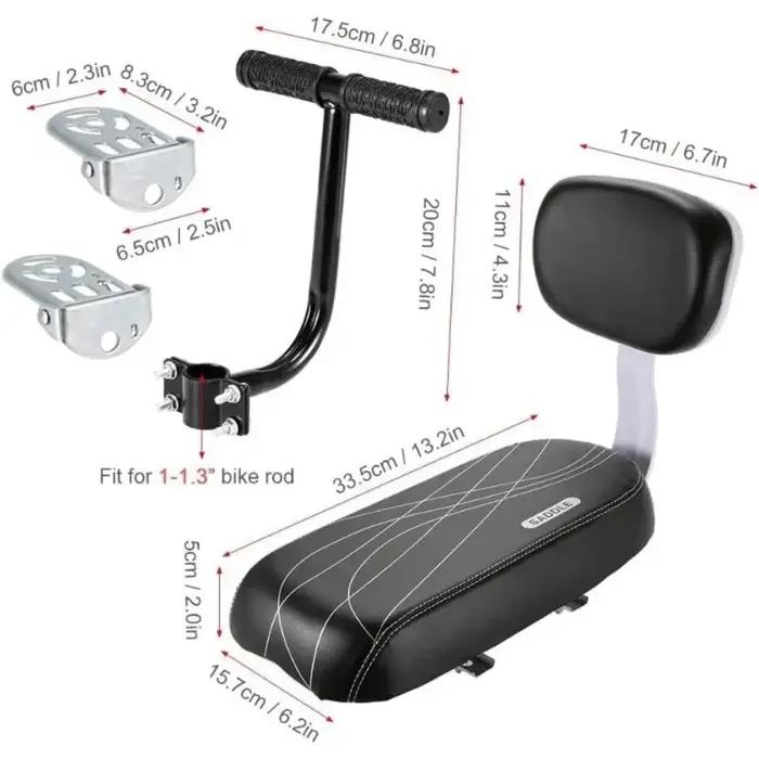Nouveau Siège Enfant Pour Vélo Avec Coussin Sonnette RePose-Pieds Poignée Ensemble Sécurité Occasions Familiales Vacances En Plein Air Visites Parc Déplacements Quotidiens Mode Vie Actif En Plein Air