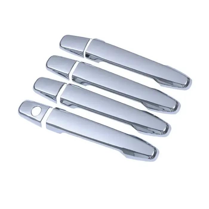 Pour Mitsubishi Lancer ASX 2008-2020 noir brillant en Fiber de carbone Chrome poignée de porte de vo