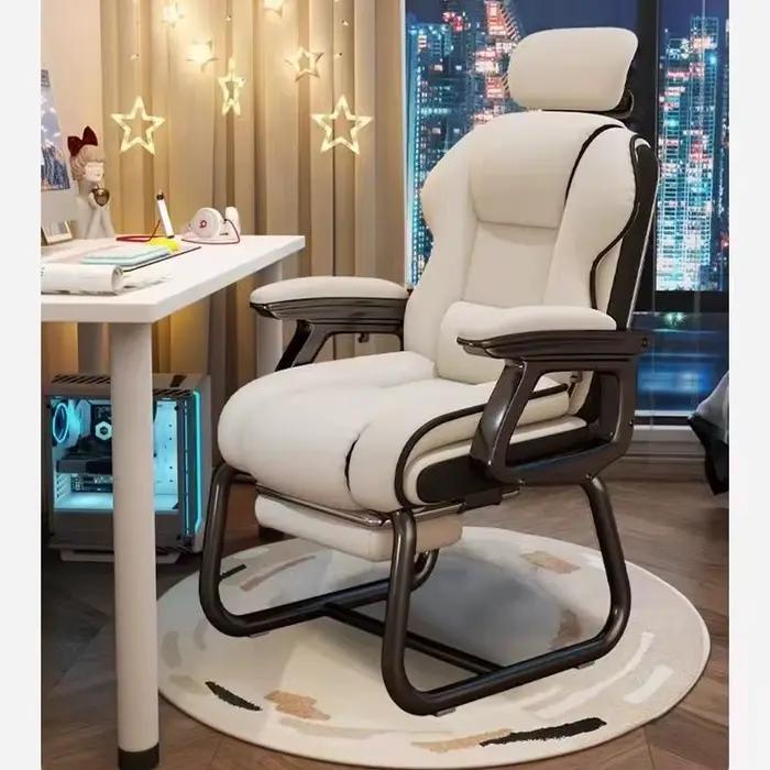 Chaise de bureau ergonomique avec appui-tête réglable siège en latex fonction inclinable et accoudoirs liés pour hommes et femmes occasions de travail et cadeaux