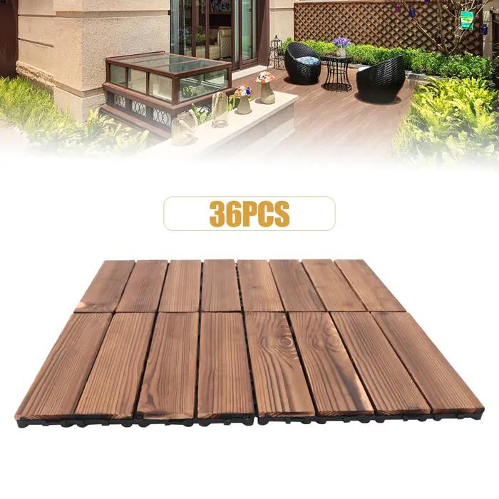 Carreaux de sol imbriqués en bois dur, carreaux de plancher imbriqués en bois, 12 po × 12 po imbriqu