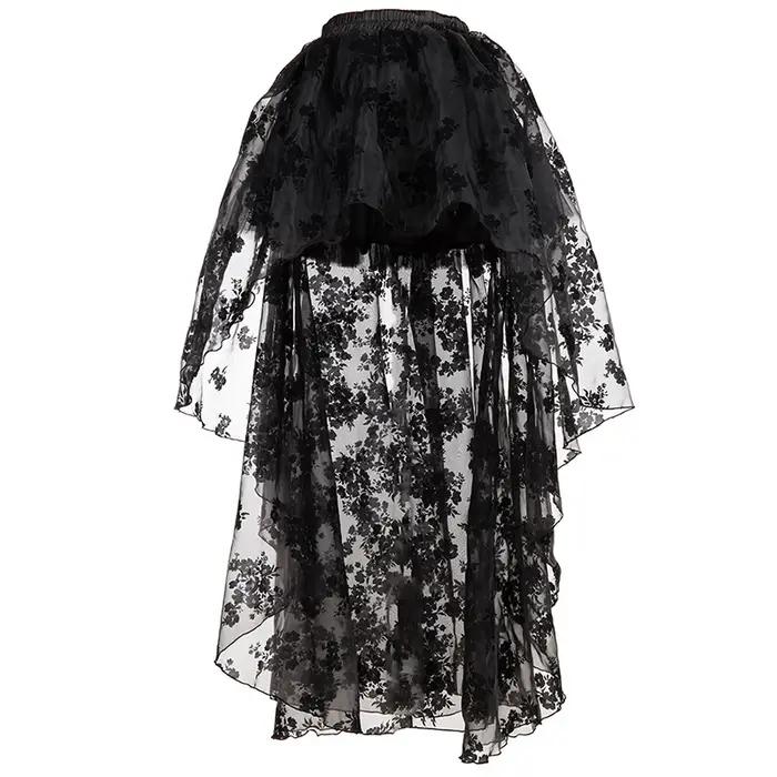 Jupe longue victorienne à motif floral rouge pour femmes, jupe Steampunk, vêtements gothiques, vêtem