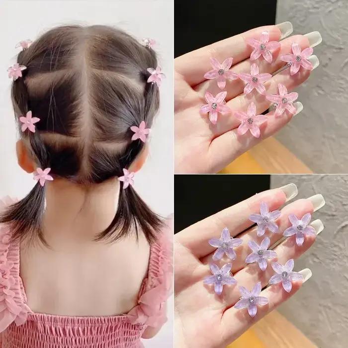 Pince à cheveux tressée, 10 pièces/ensemble, petits boutons de fleurs, épingle à cheveux pour fille,