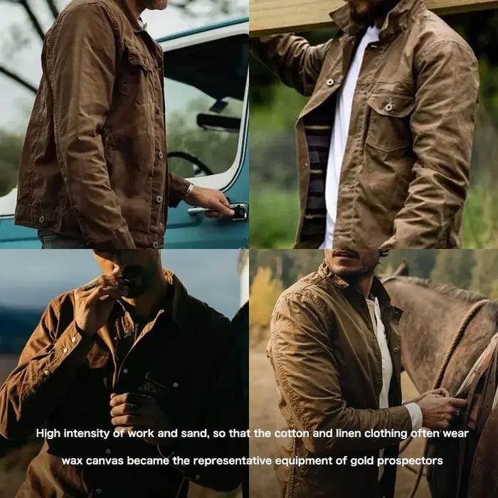 Maden rétro lourd toile huile ciré veste coton imperméable manteau de chasse mâle printemps kaki tra